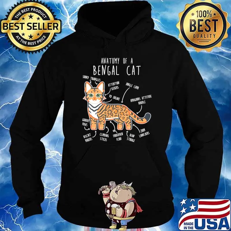 Bengal Cat Anatomy Sound Attention Seekers Jungle Camo T-Shirt Hoodie