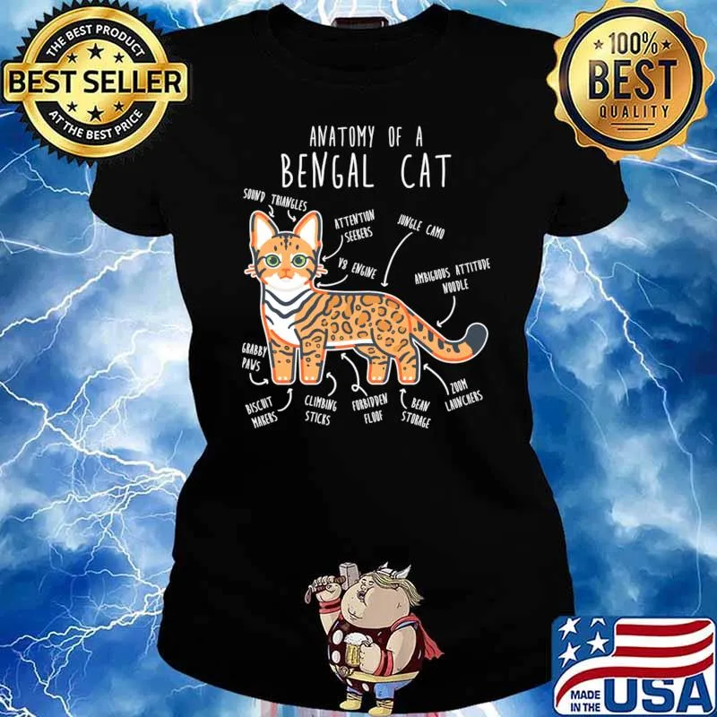 Bengal Cat Anatomy Sound Attention Seekers Jungle Camo T-Shirt Ladies tee