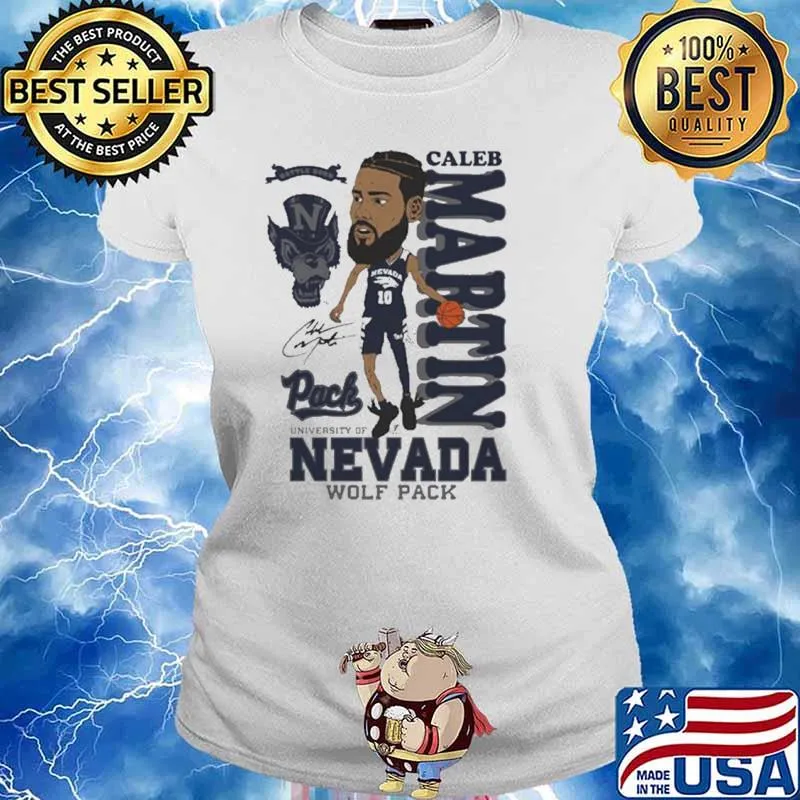 Caleb martin caricature University of Nevada wolf Pack signature s Ladies tee