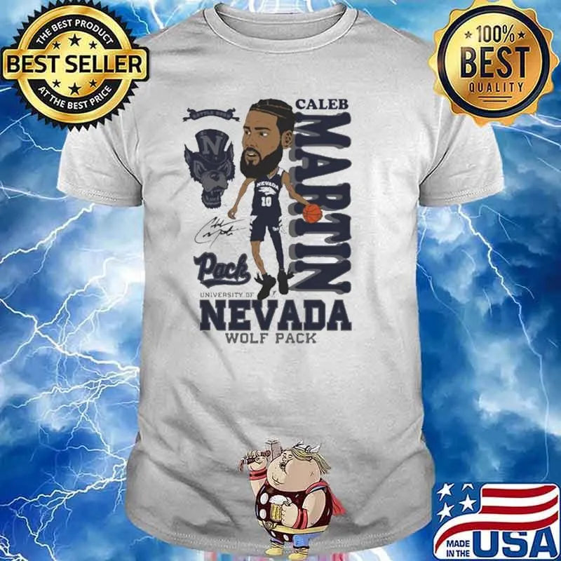 Caleb martin caricature University of Nevada wolf Pack signature shirt