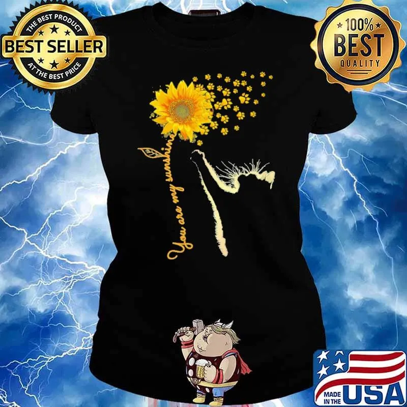 Cat you are my sunshine sunflower paw s Ladies tee