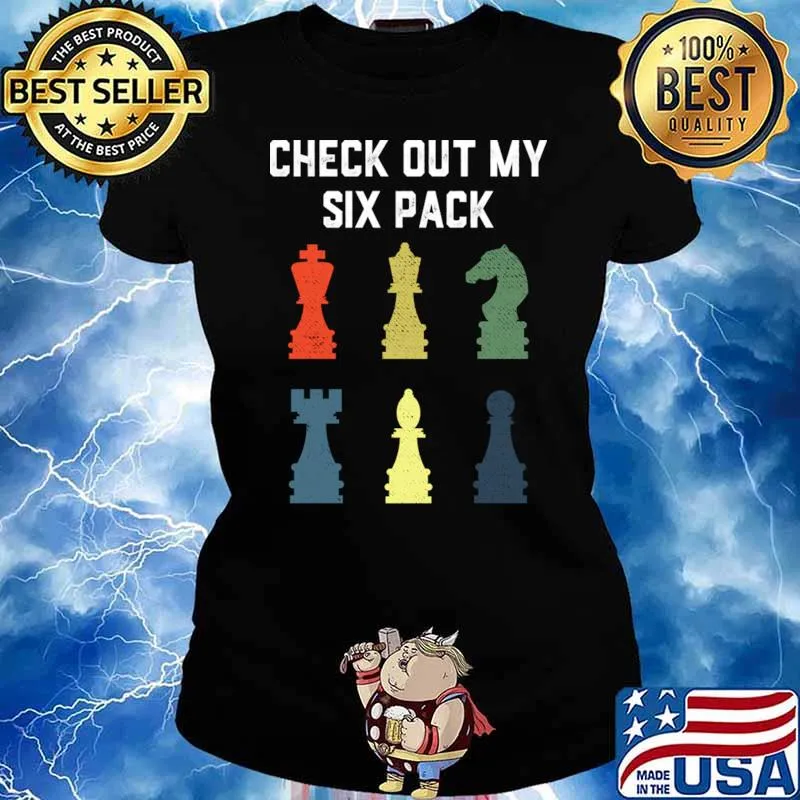 Check Out My Six Pack Chess Gift For Chess Lover Retro T-Shirt Ladies tee