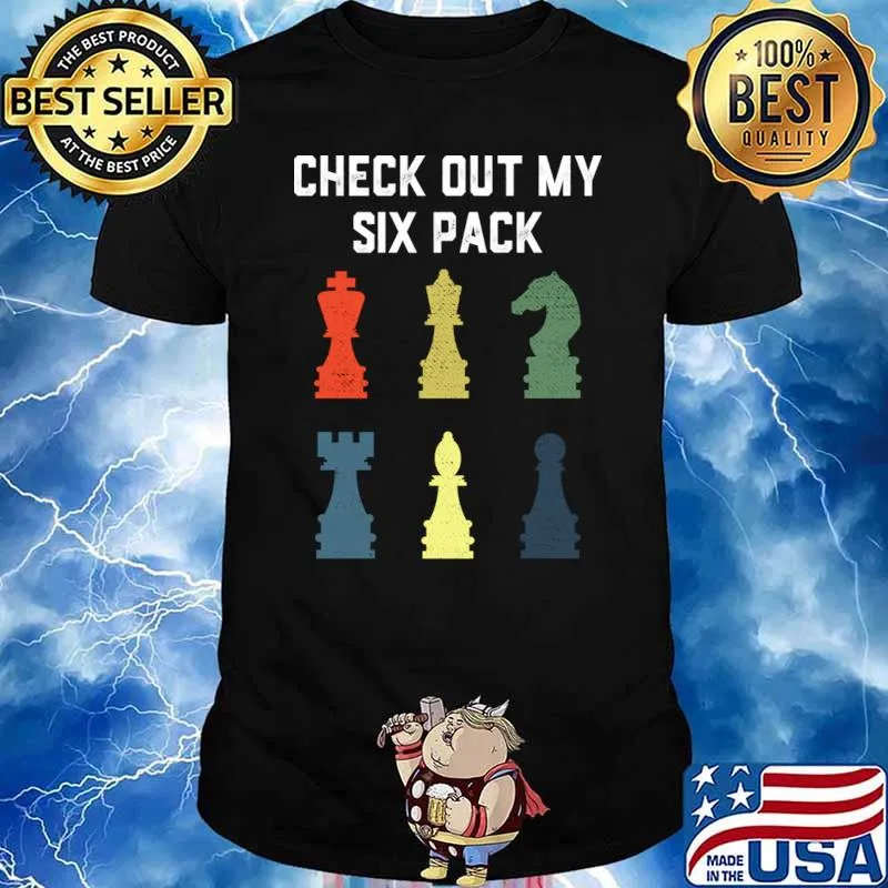 Check Out My Six Pack Chess Gift For Chess Lover Retro T-Shirt