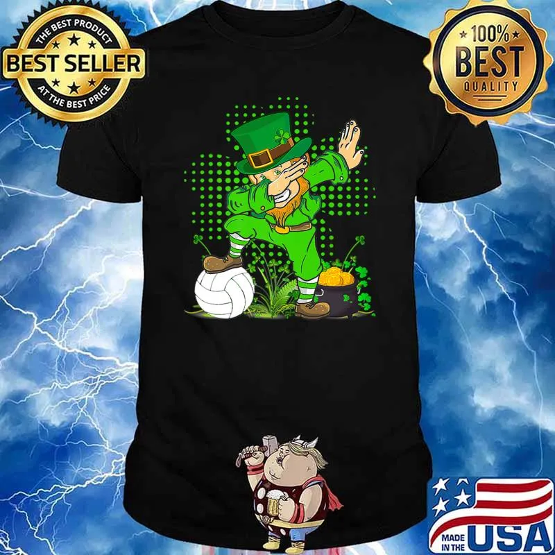 Dabbing Leprechaun Volleyball St Patricks Day T-Shirt