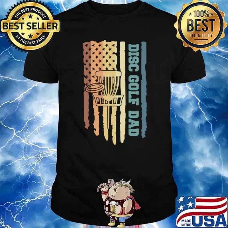 Disc golf Dad american flag retro T-Shirt Unisex