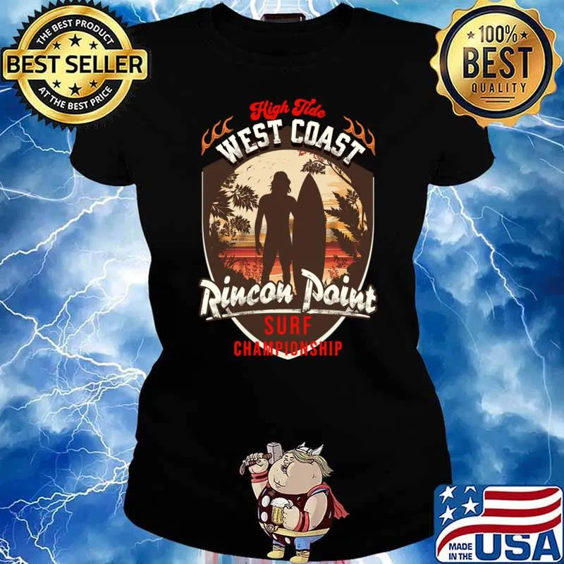 High Tide West Coast Rincon Point Surf Championship T-Shirt Ladies tee