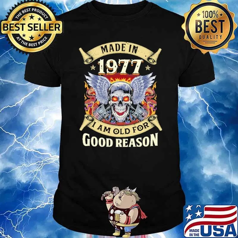 I Am Old For Good Reason 1977 skull wing shirt
