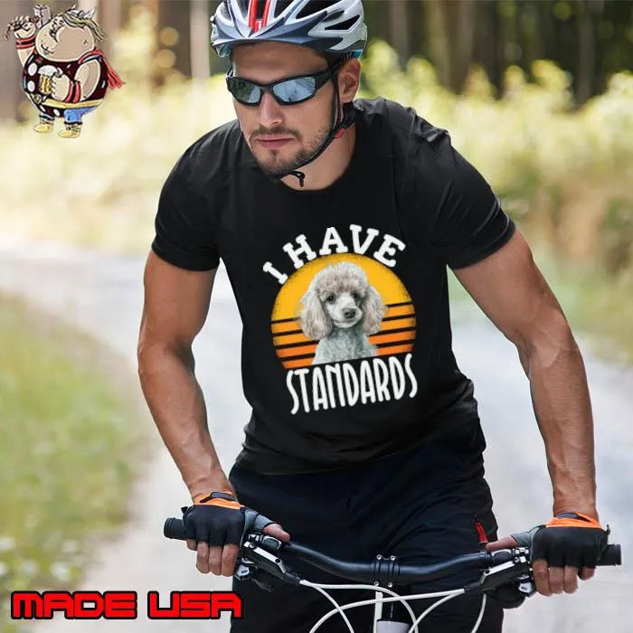 I have standards dog poodle vintage sunset T-Shirt Unisex