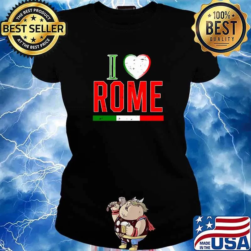 I Love Rome Italian Flag Novelty T-Shirt
