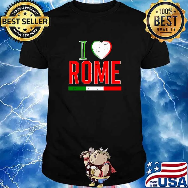 I Love Rome Italian Flag Novelty T-Shirt Unisex