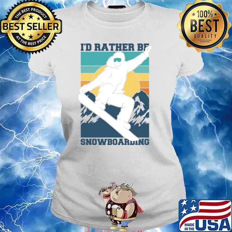 I'd Rather Be Snowboarding Chasing Sunset A Snowboarder's Mountain Vintage T-Shirt Ladies tee