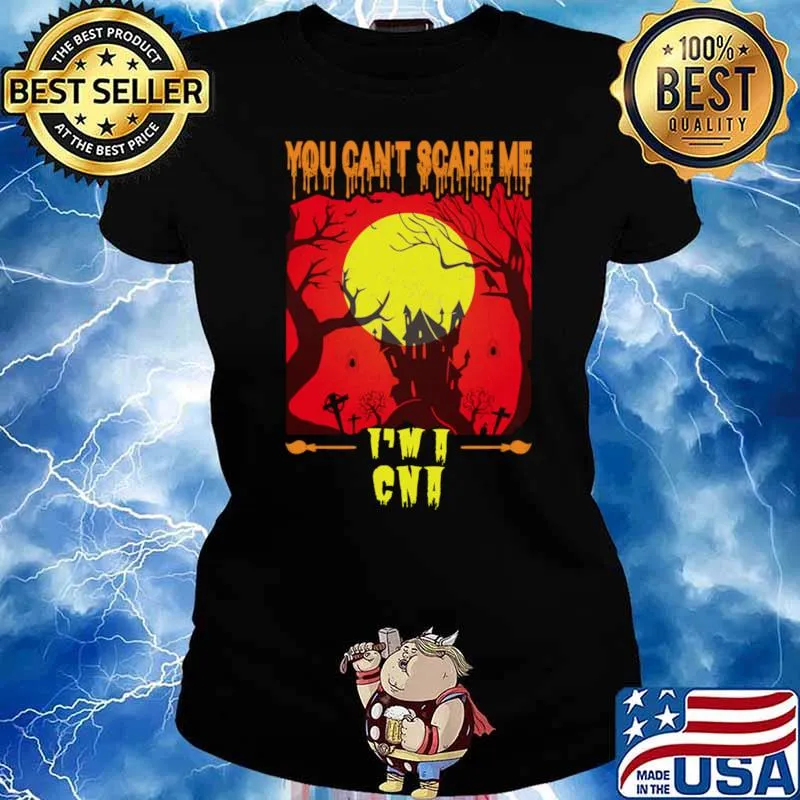 I'm a cna you can't scare me halloween haunted house full moon T-Shirt Ladies tee