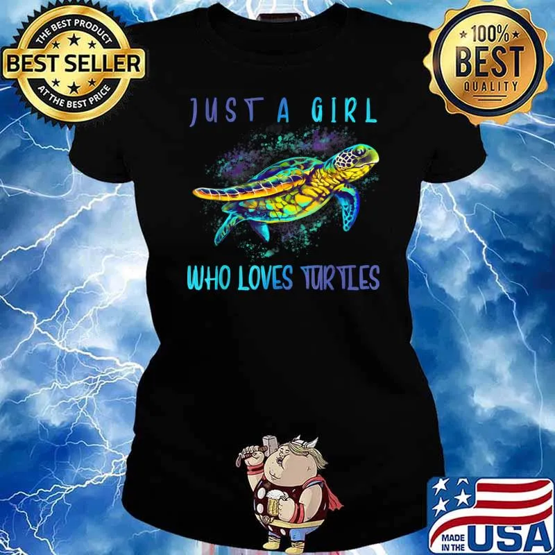 Just A Girl Who Loves Turtle Watercolor Sea Ocean Lovers T-Shirt Ladies tee
