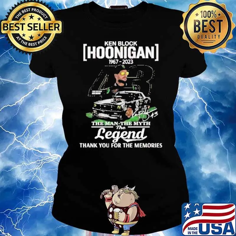Ken block Hoonigan 1967 legend thank you for the memories signature s Ladies tee
