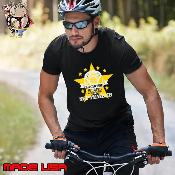 Lacrosse Stars Are Born In September stars T-Shirt