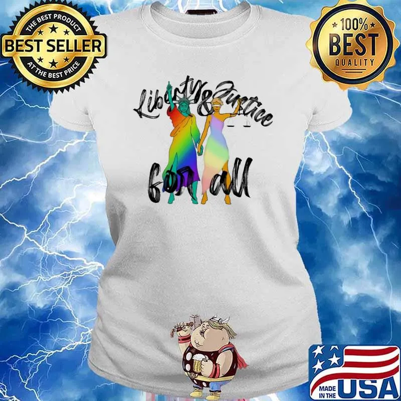 Liberty and justice for all feminist lgbt s Ladies tee