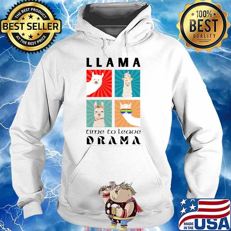Llama Time to Leave Drama Sunglasses Lgbt T-Shirt