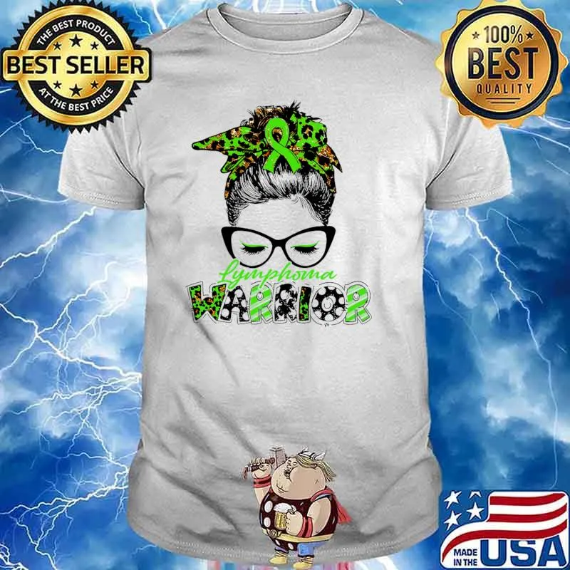 Lymphoma Awareness Warrior Women Glasse Messy Bun Leopard Bandana T-Shirt Unisex