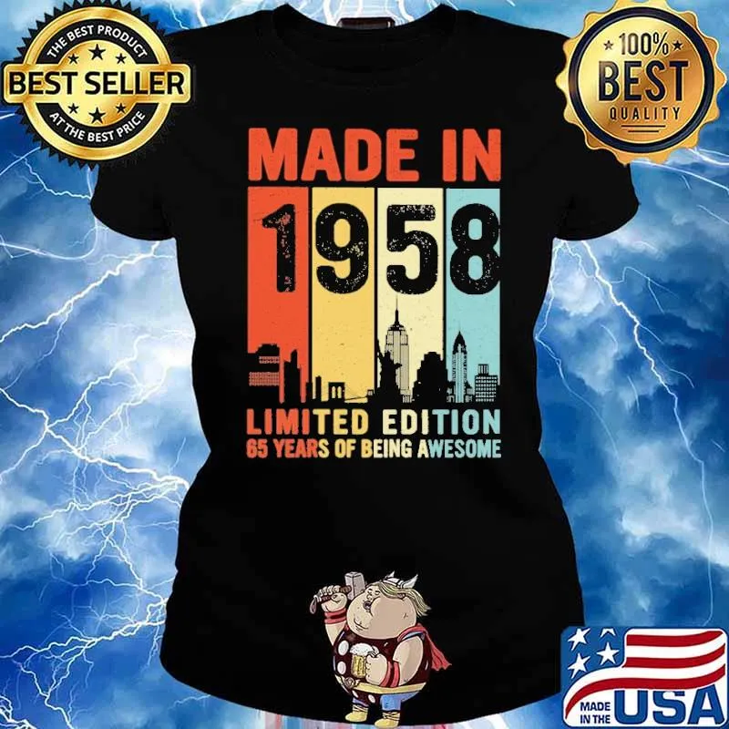 Made in 1958 limited edition 65 years of being awesome vintage s Ladies tee