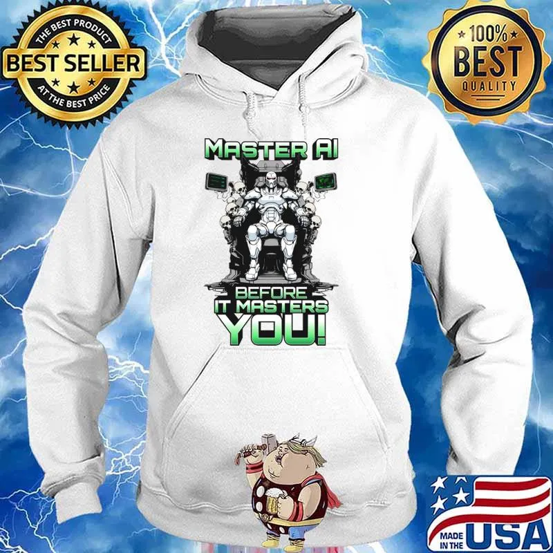 Master AI before it masters you skull T-Shirt Hoodie