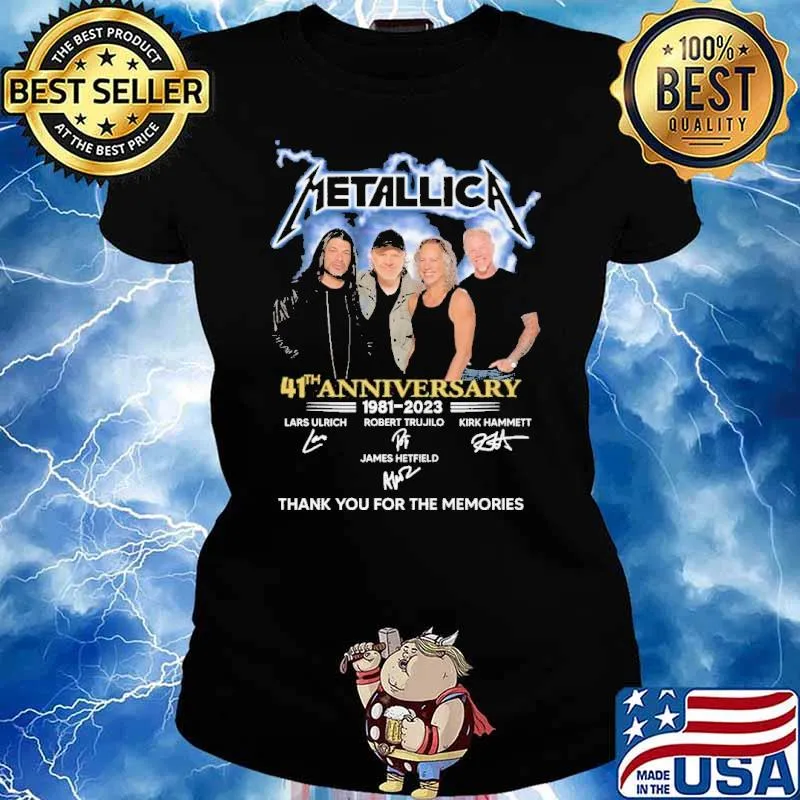 Metalica 41th anniversary 1981 thank you for the memories signature s Ladies tee