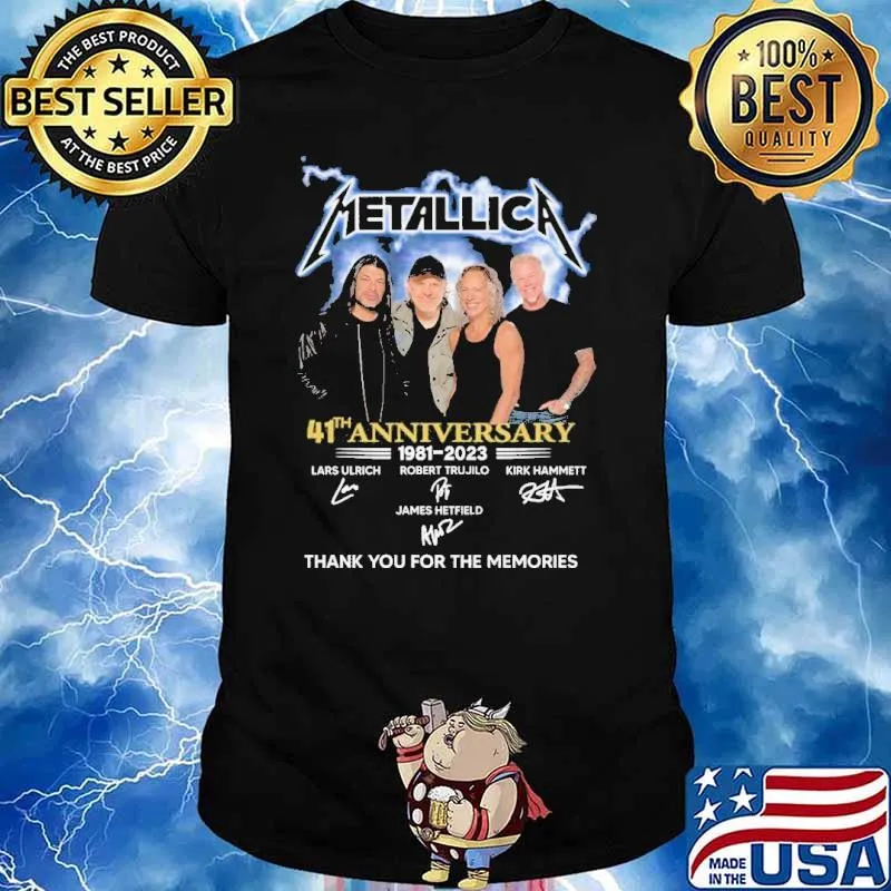 Metalica 41th anniversary 1981 thank you for the memories signature shirt