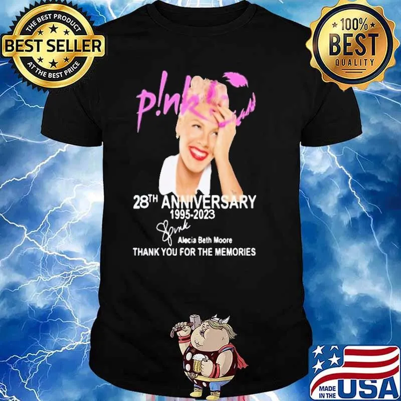 Pink 28th anniversary 1995-2023 thank you for the memories signature s Unisex