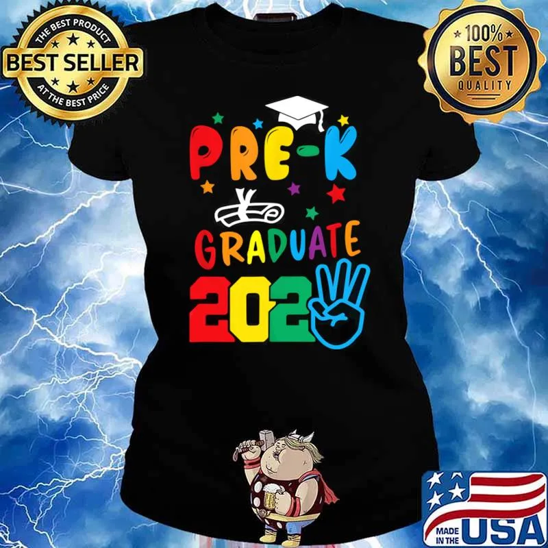 Pre-K Graduate Last Day Of School Graduation Stars Colors T-Shirt