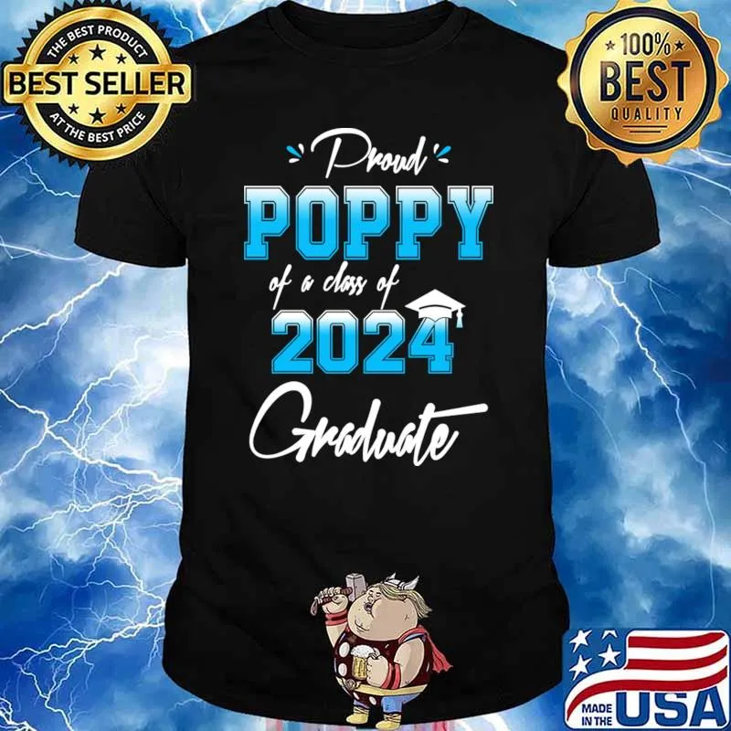 Proud Poppy Of A Class Of 2024 Graduate Senior 24 T-Shirt
