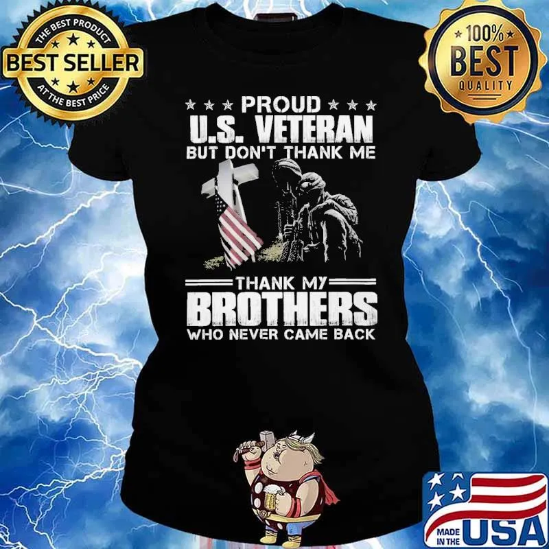 Proud Us Veteran But Don't Thank Me Cross flag s Ladies tee