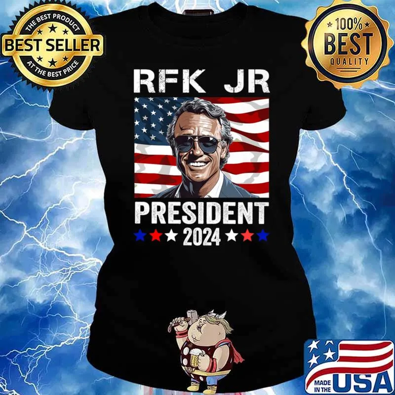 RFK JR For President 2024 Stars American Flag Political T-Shirt Ladies tee