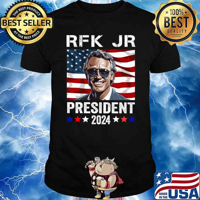 RFK JR For President 2024 Stars American Flag Political T-Shirt