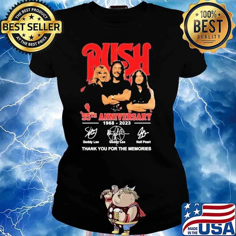 Rush 55th Anniversary 1968 2023 Thank You For The Memories s Ladies tee