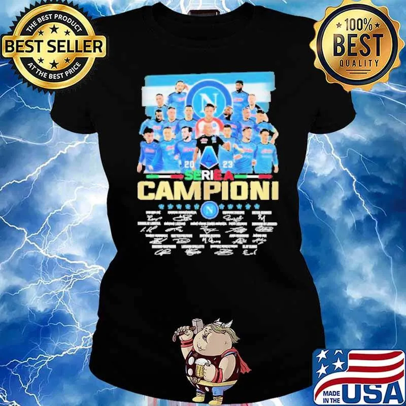 S.S.C Napoli 2023 Serie A Campioni signatures sport s Ladies tee