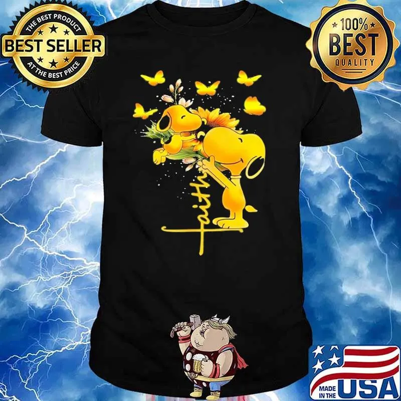 Snoopy dad and children butterfly shirt
