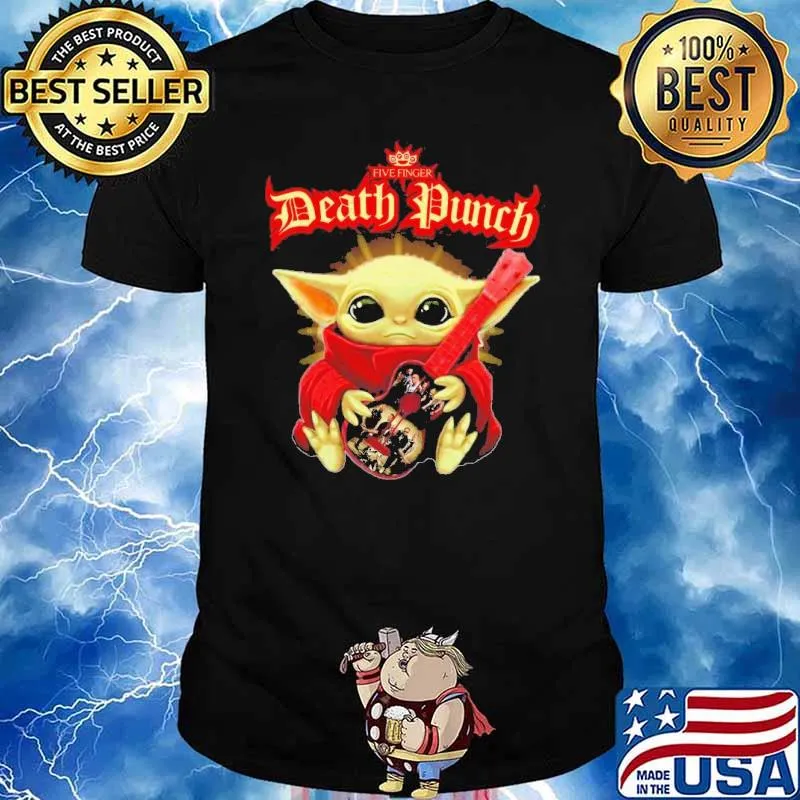 Star Wars Baby Yoda hug Five Finger Death Punch 5FDP Guitar shirt