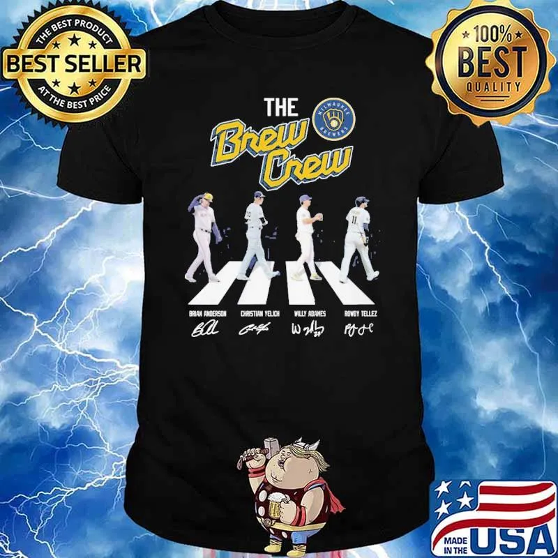 The Brew Crew signature abbey road Milwaukee brewers shirt
