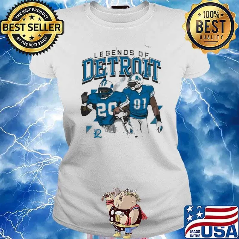 The Legends Of Detroit Lions Calvin Johnson And Barry Sanders sport Shirt Ladies tee