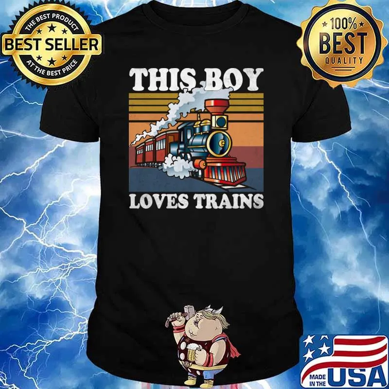 This Boy Loves Trains Vintage Train T-Shirt Unisex