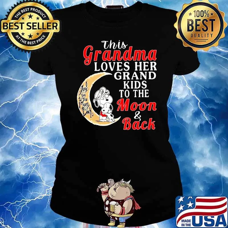 This grandma loves her grand kids to the moon and back snoopy s Ladies tee