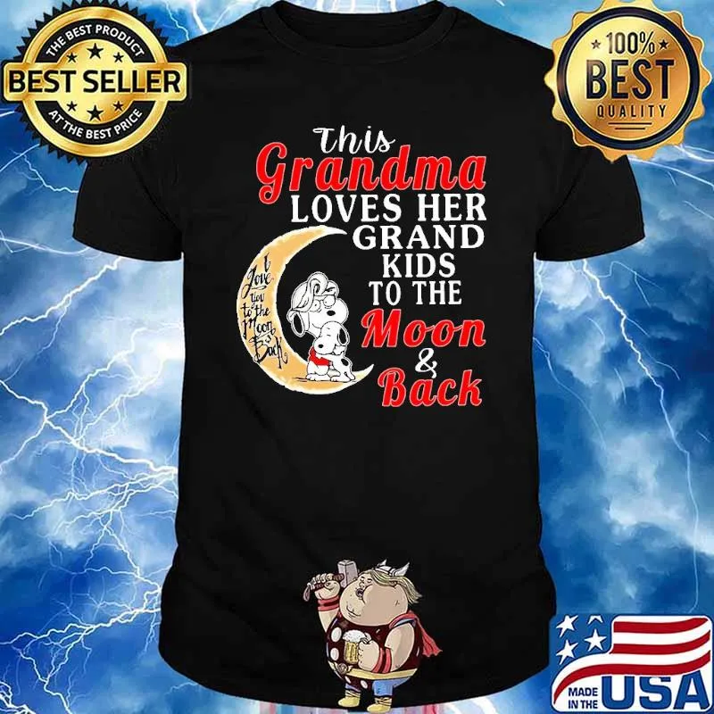 This grandma loves her grand kids to the moon and back snoopy shirt