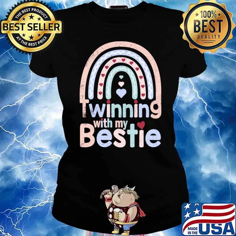 Twinning With My Bestie Spirit Rainbow T-Shirt Ladies tee