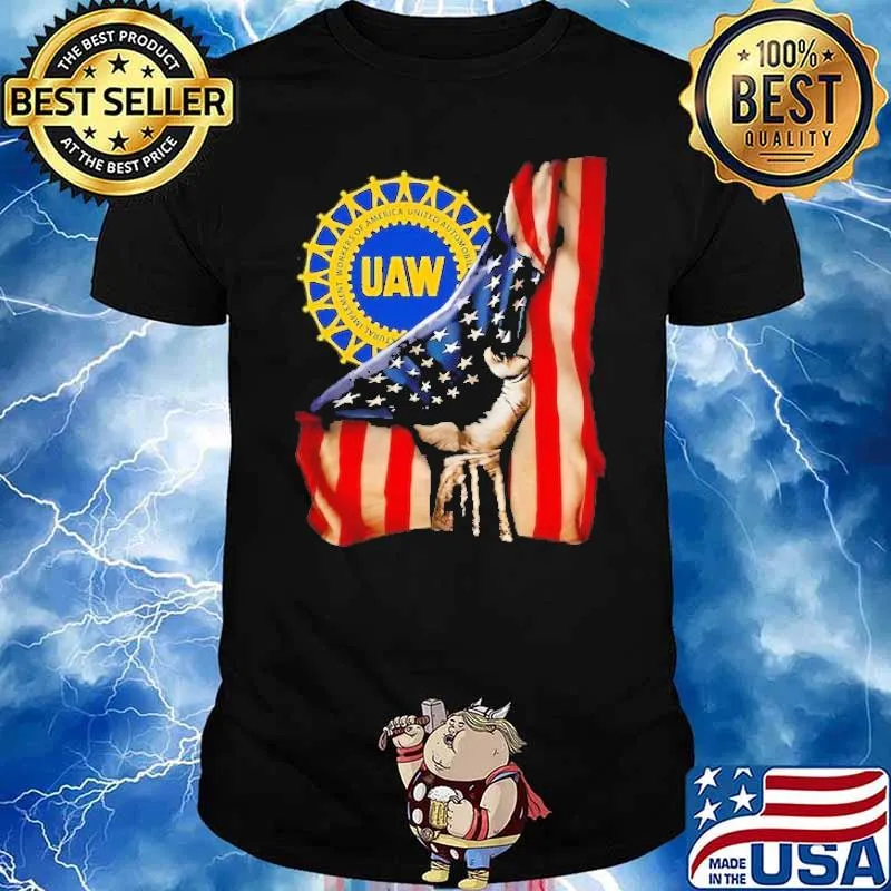 UAW workers america united automobile american flag shirt