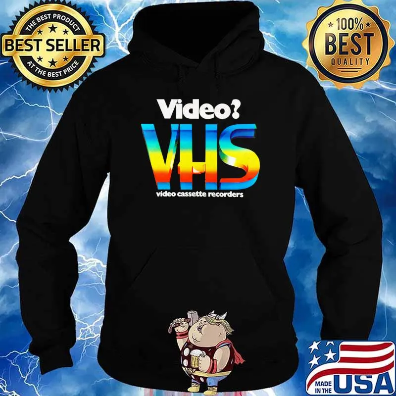 Vintage VHS Video Cassette Recorders Logo Design T-Shirt Hoodie