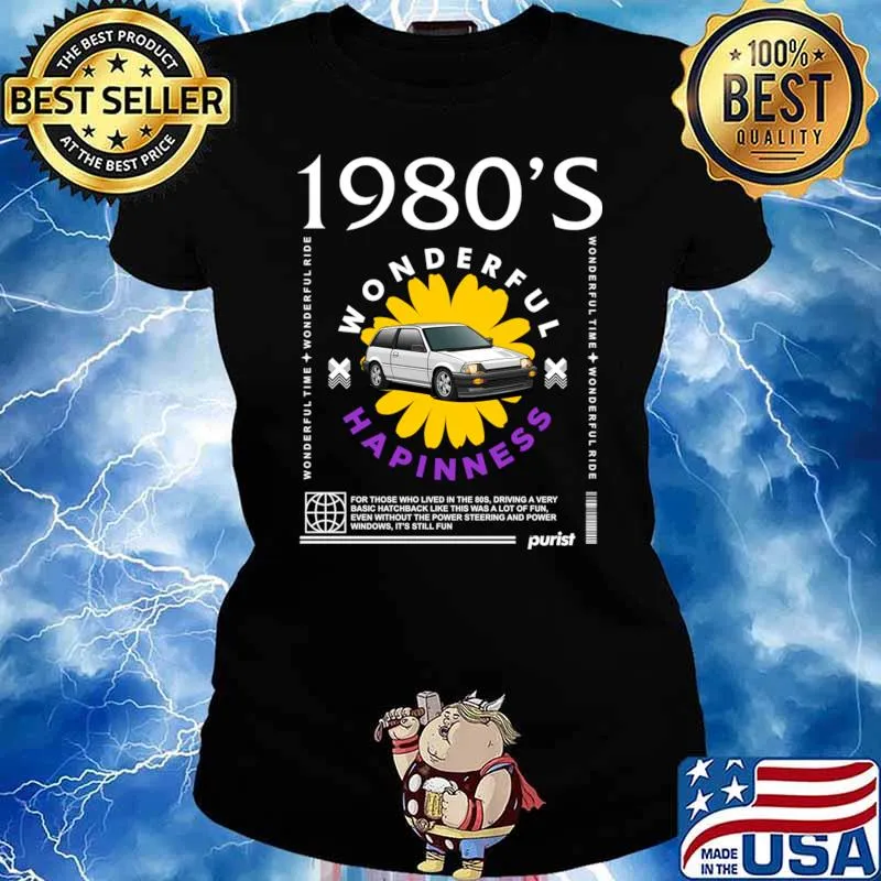 Wonderful happiness those who lived in the 80s driving very basic car flowers 3g civic T-Shirt