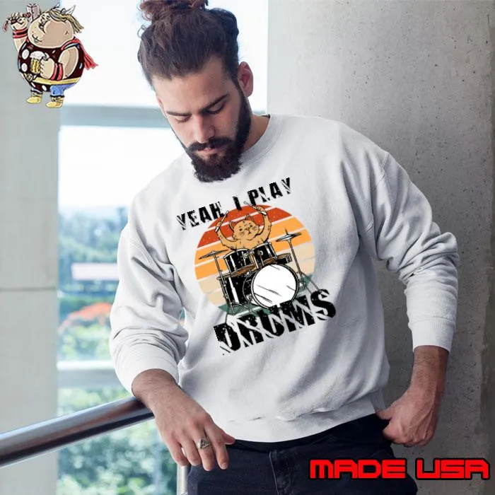Yeah i play drums cat play drumer vintage T-Shirt