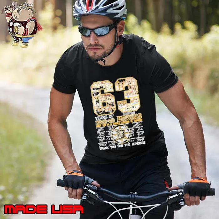 Funny 63 years 2022 2023 Boston bruins thank you for the memories signature s Unisex