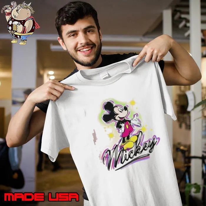 Funny disney Mickey Mouse Airbrush Portrait Shirt Unisex