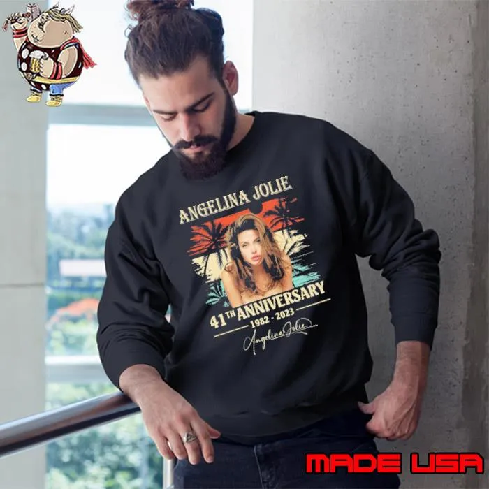 Angelina jolie 41th anniversary 1982 2023 signature vintage s Sweatshirt