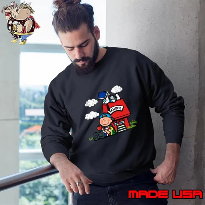 Back To School First Day Of School Snoopy And Charlie Cartoon T-Shirt Sweatshirt
